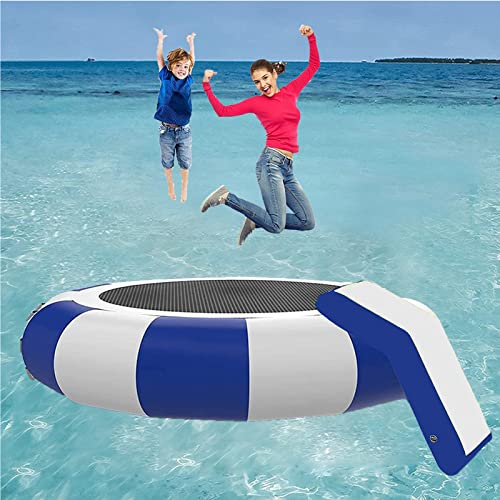 3M/10Ft Trampoline Gonflable pour Enfants Adultes Trampoline de Rebond de Natation avec Toboggan Gonflable pour Piscine Lac Mer,3m