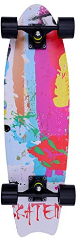 Monopatín Cruiser Skate 27 Pulgadas = 69 centímetros para Carving y Cruising por Ciudad ABEC-7 rápido y Ligero - Cruiser Principiantes Painting