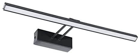 EMKE LED Spiegelleuchte Spiegellampen für das Bad Wandleuchte 40cm, Spiegellampe Badezimmer 200° Drehbar Spiegelbeleuchtung BadSpiegelschrank Beleuchtung 6500K IP44 Spiegel Licht Schwarz