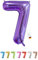LITTLE BIRTHDAY | Zahlen Luftballon | Folienballon | Helium Gas Balloon Ballon | 101 cm | 0 1 2 3 4 5 6 7 8 9 in vielen Farben | Geburtstag | Kindergeburtstag | Deko | lila 7