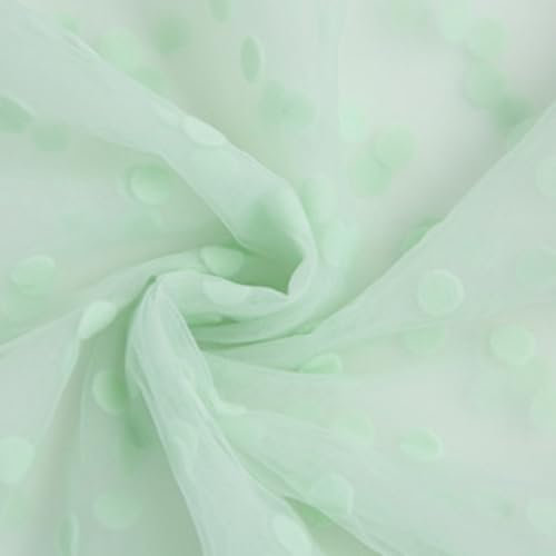 Whakano 1 Yard Tüll Stoff mit Tupfen,Meterware,145 cm Breit,mit 8mm Tupfen Dekostoff Tüll Rolle,zum Nähen Basteln Dekorieren,DIY Handwerken,Vorhänge Bühne Kostüm Kleid Bekleidung,Grün