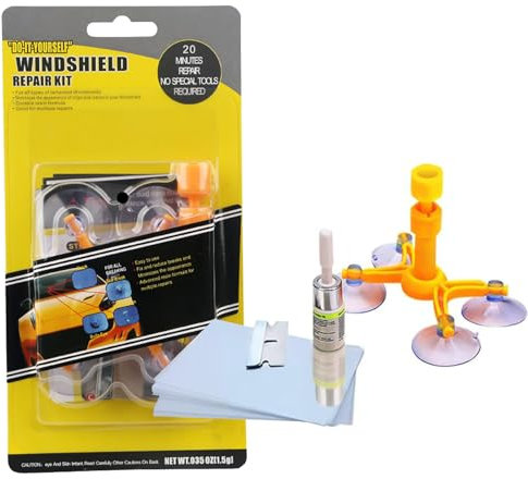 Windscreen Repair Kit,Car Windscreen Crack Repair Kit,Car Windscreen Repair Kit,Auto Windscreen Tool with Windshield Repair Resin,Fix Auto Windscreen Glass Cracks,Chip,Bulls Eye,Star Break,Half Moon