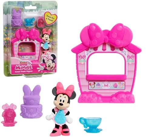 Just Play Disney Junior Minnie Mouse Mini Playset, con Accesorios, 4 Piezas, Juego de simulación, Rosa, Juguetes para niños a Partir de 3 años