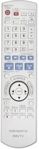 VINABTY Ersatz-Fernbedienung EUR7659Y70 Passend für Panasonic DVD Recorder DMR-ES35V DMR-ES36V DMR-ES45V DMR-ES46V