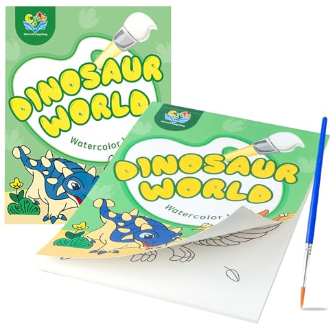 yumcute Kleinkinder Wasserfarbe für Kinder Verschiedenen Farben Künstler Aquarellfarben Hobbymaler Fingerfarben Malzubehör für Hause Schul (Dinosaurier)