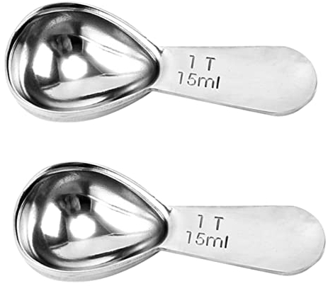 Hoement Spice Metal Kitchen Sampling Spoon Sugar Formula Container Tablespoon Measuring Stainless Steel Kitchen Sink Mats Milk Powder Coffee Stirring Tasting TSP Tbsp Liquid Dessert Spoon