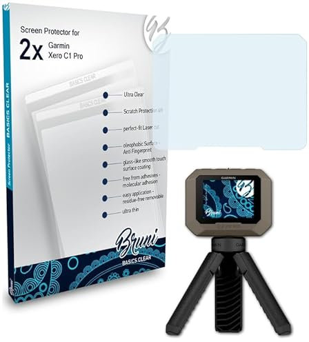 Bruni Schutzfolie kompatibel mit Garmin Xero C1 Pro Folie, glasklare Displayschutzfolie (2X)