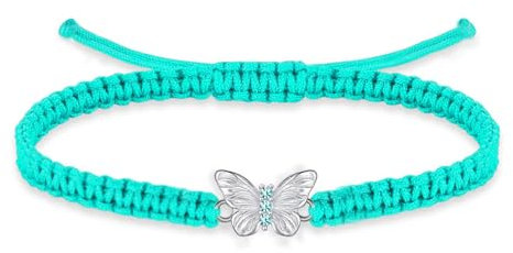 Miss Lovie Armband Schmetterling Kinder Schmetterling Schmuck Silber 925 Nickelfrei Hypoallergen bff Geschenke für Mädchen Kinderarmband Türkis