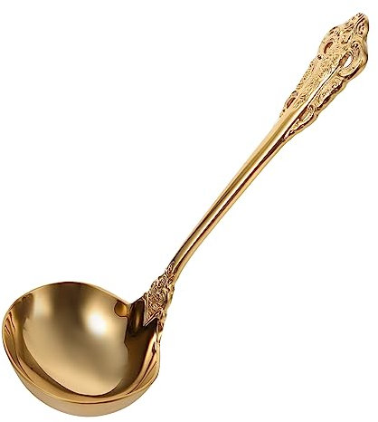 SHOWERORO Louche à Soupe En Acier Inoxydable Dorée Cuillère Service Pour Cuisine Résistante