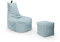 Nadimaideal Gamer Sitzsack Komfort XL - XXL für Kinder, Teenager & Erwachsene | Indoor & Outdoor | Sitzsack Gaming | Füllung EPS Perlen (Grau, Sitzsack XXL mit Hocker)