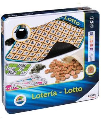 Cayro - Metal Box Lottery - Stabile Aufbewahrungsbox aus Metall - Klassisches Brettspiel - + 2 Spieler