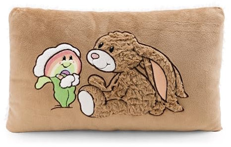 NICI Kissen Hase Lopino 43x25cm - braun - Flauschiges Kuscheltierkissen für Jungen, Mädchen, Babys und Kuscheltierliebhaber, ideal für Zuhause, Kindergarten oder unterwegs | 62335