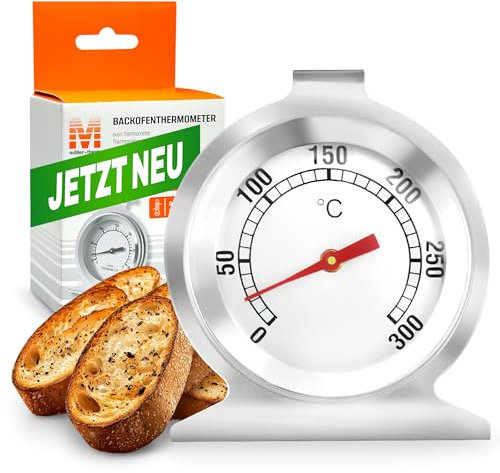 Thermometer für Elektroherd, Backofenthermometer, Edelstahl, Ofenthermometer mit großem Zifferblatt für Backen, Pizza, Brot
