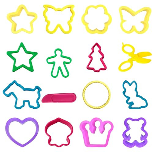 SZSMW 16 StüCke Knetwerkzeug - Knetä Knete - Knetmasse ZubehöR - Wird FüR SträNde, Sandgruben, Parks, InnenhöFe Oder GäRten, Kinderspielzeuge Verwendet, Es Ist EIN Gutes Geschenk FüR Kinder