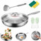 Titanium Hammered Pan Pro, Kratzfeste Titan pfanne mit Deckel, Antihaftbeschichtete Titan-Nutri-Pfanne für Induktionsherd, alle Herdarten und Backofen, spülmaschinenfest (Mit Deckel,30cm)