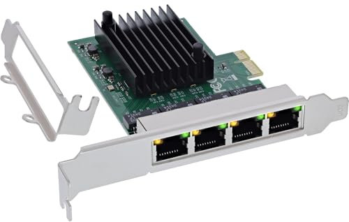 InLine Quad Gigabit Netzwerkkarte, 4X RJ45 1Gb/s, PCIe x1, inkl. Low Profile Slotblech, 51127B