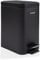 Crystals 3L Rectangular Slim Pedal Bin with Soft Close Lid – Compact Waste Bins for Bathroom, Kitchen, Toilet or Office – Hands-Free Rubbish Bin with Removable Inner Bucket, Modern Design (Black)