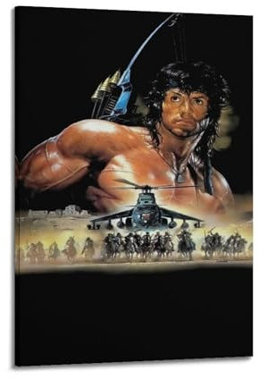 SDASIUVP Sylvester Stallone Rambo 3 Filmposter, dekorative Malerei, Leinwand, Wandposter und Kunstdruck, moderne Familienschlafzimmer-Dekoration, Poster, 40 x 60 cm