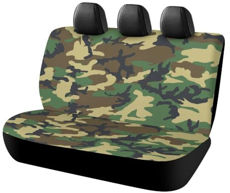 Qjjinxior Auto-Rücksitzbezug, Camouflage-Muster, Autositzbezug, Universal-Sitzbezüge-Set für die meisten Autos, LKWs, SUVs