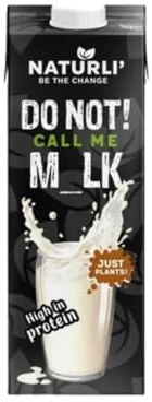 Naturli’ Do Not Call Me M_lk – 1L | Vegan Milk Alternative | Plant-Based Blend with Soya, Oats, Rice & Almonds | High Protein, Low Fat, Added Calcium & Vitamins B2, B12 & D | GMO-Free Dairy-Free Drink