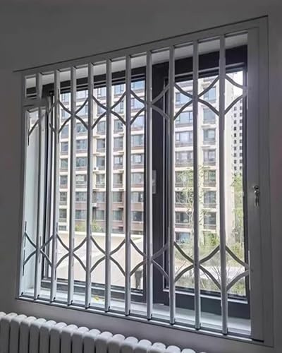 ZHANGshouf Verrous de sécurité en Aluminium Blanc pour fenêtres, Barres de sécurité Anti-effraction, Protection Anti-Chute intérieure pour Portes d'entrée (32 x 56 po / 81 x 142 cm)