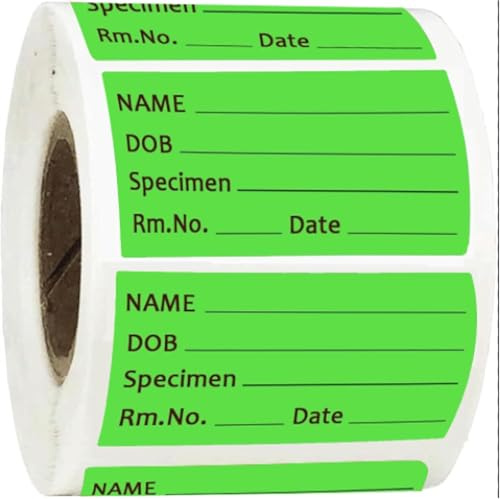 Pathology Labels,2x1 Inches Permanent Paper Label,Pathology Specimen Medical Healthcare Labels,500 Pcs Per Roll