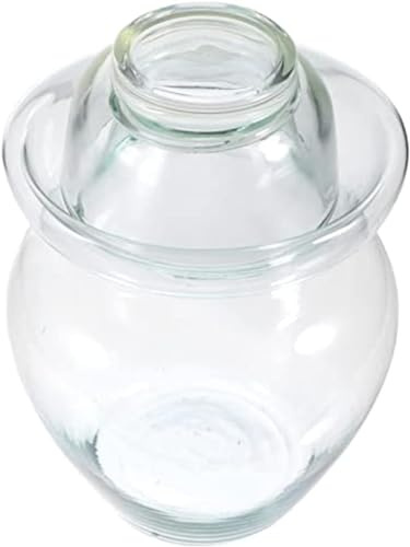 1Pcs Clear Glass Fermentation Jar, with Water Seal Lid Traditional Chinese Fermentation Crock, for Handmade Kimchi and Pickled Cucumber
