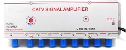 HWIREUIGT 220V 30DB 1030MK8 1 Ingresso 8 Uscite Amplificatore di Segnale TV Via Amplificatore di Segnale TV Via Analogico Digitale Spina UE