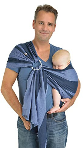 Hoppediz Ring-Sling, Baby-Tragetuch ab Geburt, 100 % schadstoffgeprüfte Baumwolle, Design Oslo