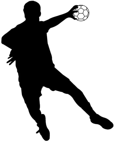 Samunshi® Autoaufkleber Handballspieler Fallwurf Aufkleber in 8 Größen und 25 Farben (10x8cm schwarz)