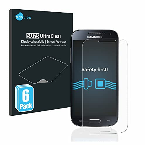 Savvies 6 Stück Schutzfolie für Samsung Galaxy S4 Mini Displayschutz-Folie Ultra-Transparent