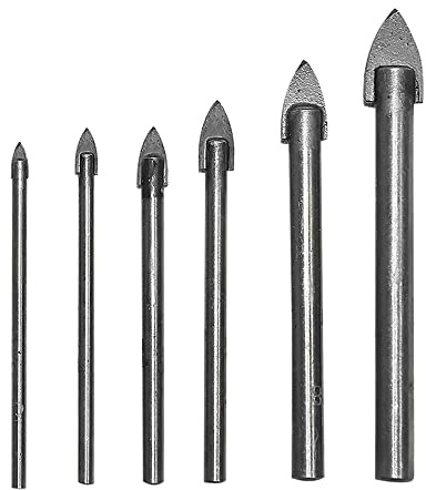 DEKTON DT80295 Glass Drill Set, Silver, Set of 6 Piece, Case included