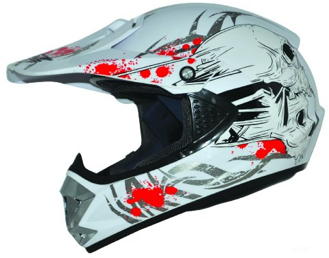ATOHelme Kids Pro Kinder Crosshelm Weiß Größe: S 55-56cm Kinderhelm Kinder Cross BMX MX Enduro Helm
