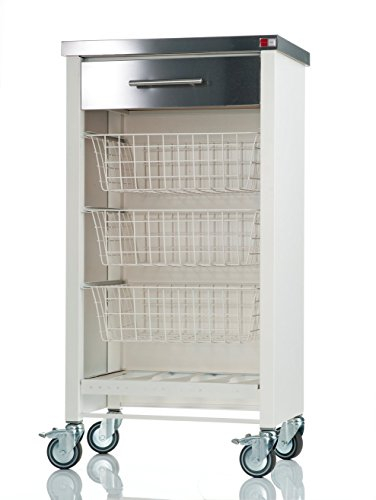 DON HIERRO - Carro de cocina con ruedas, verdulero CHELSEA, encimera en Acero Inoxidable-Blanco