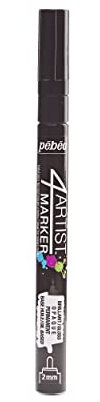 Pebeo 4Artist Black Marker - 2mm, Round