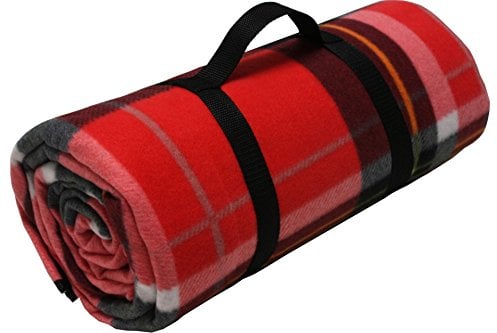 ADVENTURE OUTSIDE Picknick Decke XXL Fleece 200 x 200 cm Rot kariert Camping
