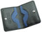 STARHIDE Ultra Slim Leather Cardholder for Men Women, RFID Blocking Minimalist Slim Leather Credit 4 Card Holder Case Bifold Wallet #120 (Black Blue)