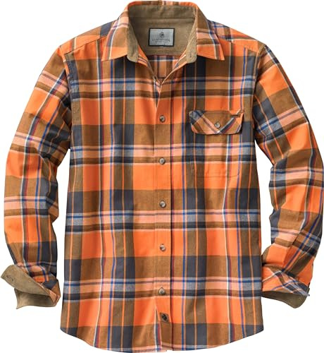 Legendary Whitetails Herren Buck Camp Flanell, Langarm-Karohemd mit Knopfleiste und Cordbündchen