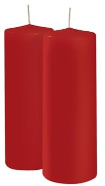 Cereria di Giorgio risthò Stumpenkerzen, Wachs, Rot, 7 x 7 x 20 cm, 2 Einheiten