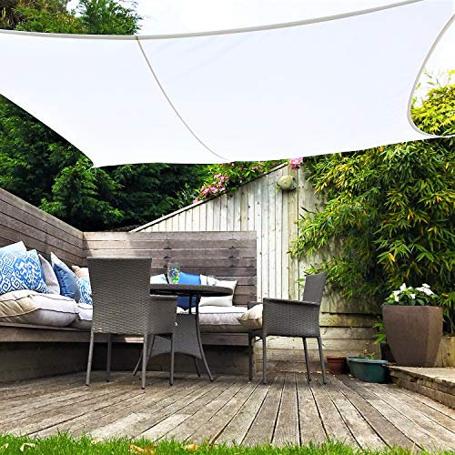 Clara Shade Sails - White Square 5m Sun Shade Sail, Conservatory Sail Shades, Pergola Canopy, Garden Sail Canopy Waterproof, Patio Gazebo, Garden Tent, Outdoor Sun Sail Shade, Garden Awning