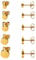 JewelryWe Schmuck 5 Paare Ohrstecker Set, Edelstahl flache runde poliert Ohrringe Ohr-Schmuck für Damen & Herren, Gold, Durchmesser 4,5,6,7,8mm