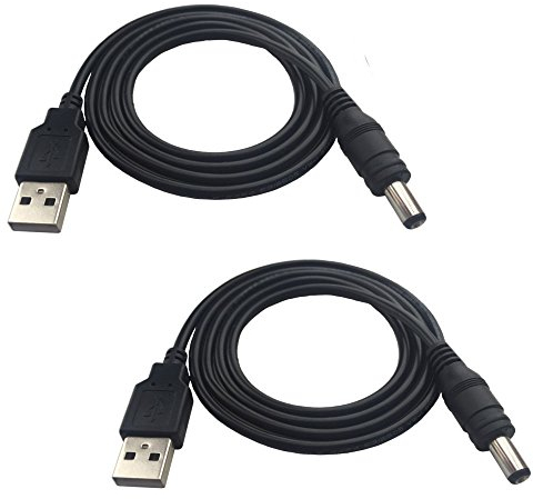 DZYDZR 2 Stück 5V USB auf DC 5V Power Kabel – USB A 2,5mm/5,5mm Adapterkabel 1m / 3ft Schwarz