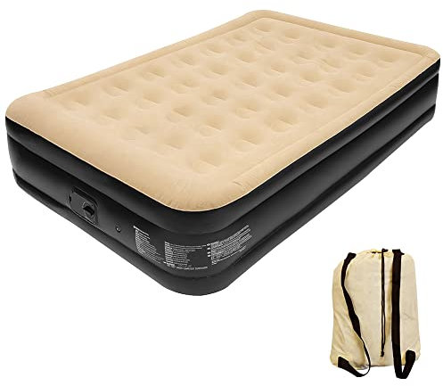 Denny Shop Inflatable High Raised Air Bed Mattress With Built in Electric Pump in Single/Double/Queen Size Airbeds by Crystals® (Double Air Bed)