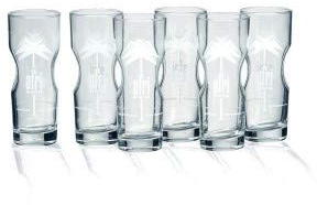 Afri-Cola Exclusive-Tumbler 0,4l Contour Glas Gläser Set - 6x Gläser 0,4l geeicht Kult Cola Longdrinkglas Designglas Palmenlogo Softdrinkglas Bar