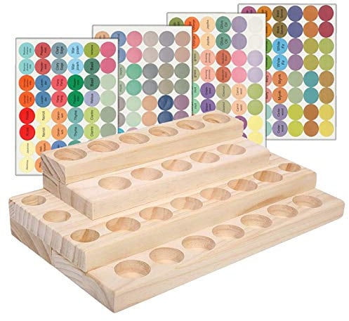 30 Slots Ätherisches Display Ständer Gestell Halter Organisator aus Holz - Bietet Platz für 10 15 ml ätherisches Öl-Flaschen - Ideales Aufbewahrungsbox Organisator für Ätherische Öle und Duftöle #4