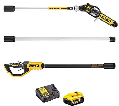 DEWALT DCMPS567P1 XR Brushless Pole Saw 18V 1 x 5.0Ah Li-ion, Yellow, Large