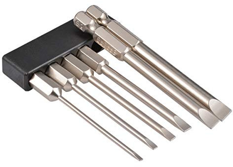 Set di punte per cacciavite a punta piatta magnetica con attacco esagonale KATUR 6 pezzi per PC, occhiali, telefono cellulare, laptop, riparazione orologi (lunghezza 75mm)