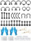 32-36PCS Nasenpiercing Kit 16G Professionelles Piercing Tool Kit Edelstahl Lippen Augenbraue Septum Piercing Körperschmuck für Männer/Frauen (34PCS Schwarz)