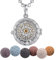 INFUSEU Collier Aromatherapie, Huile Essentiel Collir Diffuseur Bijoux Mandala Plaqué Argent Pendentif Femme DéSodorisant Voiture Original Collier Chaine Femme