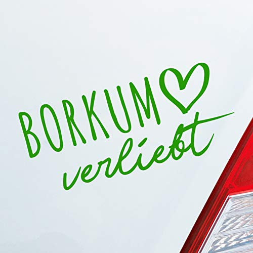 Hellweg Druckerei Borkum verliebt Herz Insel Nordsee Liebe Car Auto Aufkleber Sticker Heckscheibenaufkleber